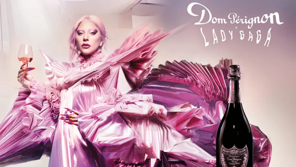 Lady Gaga Dom Pérignon rose pezsgő
